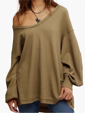 Free People Coast 2 Coast Thermal Top 
Olive